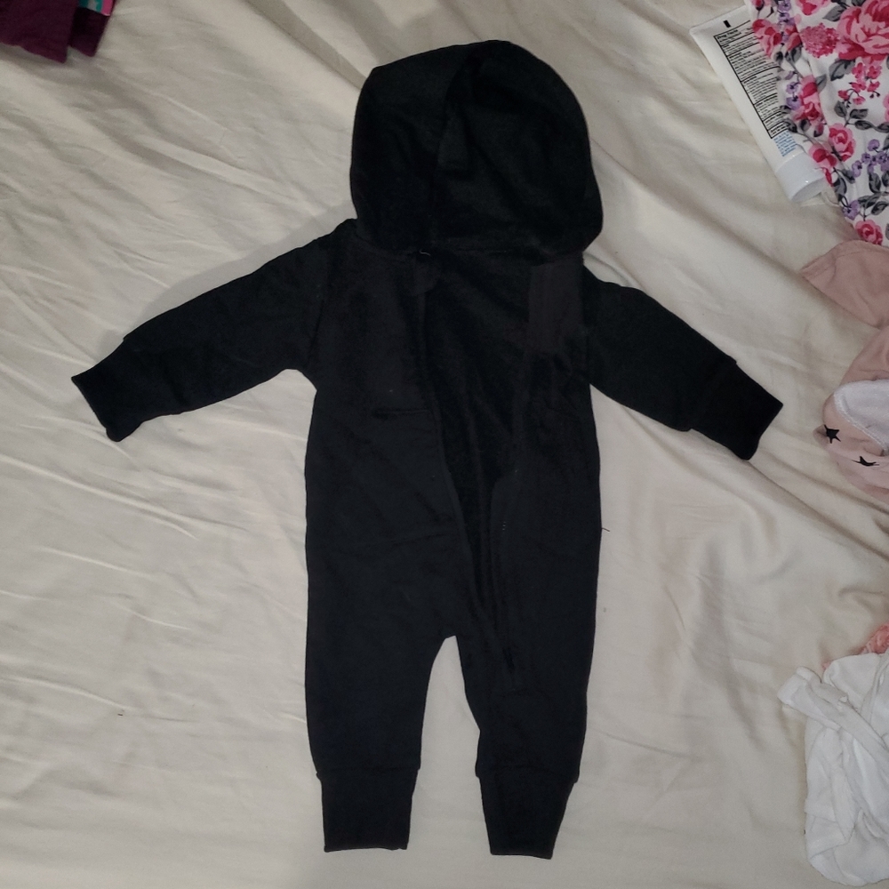 Unisex baby onesie black hoodie